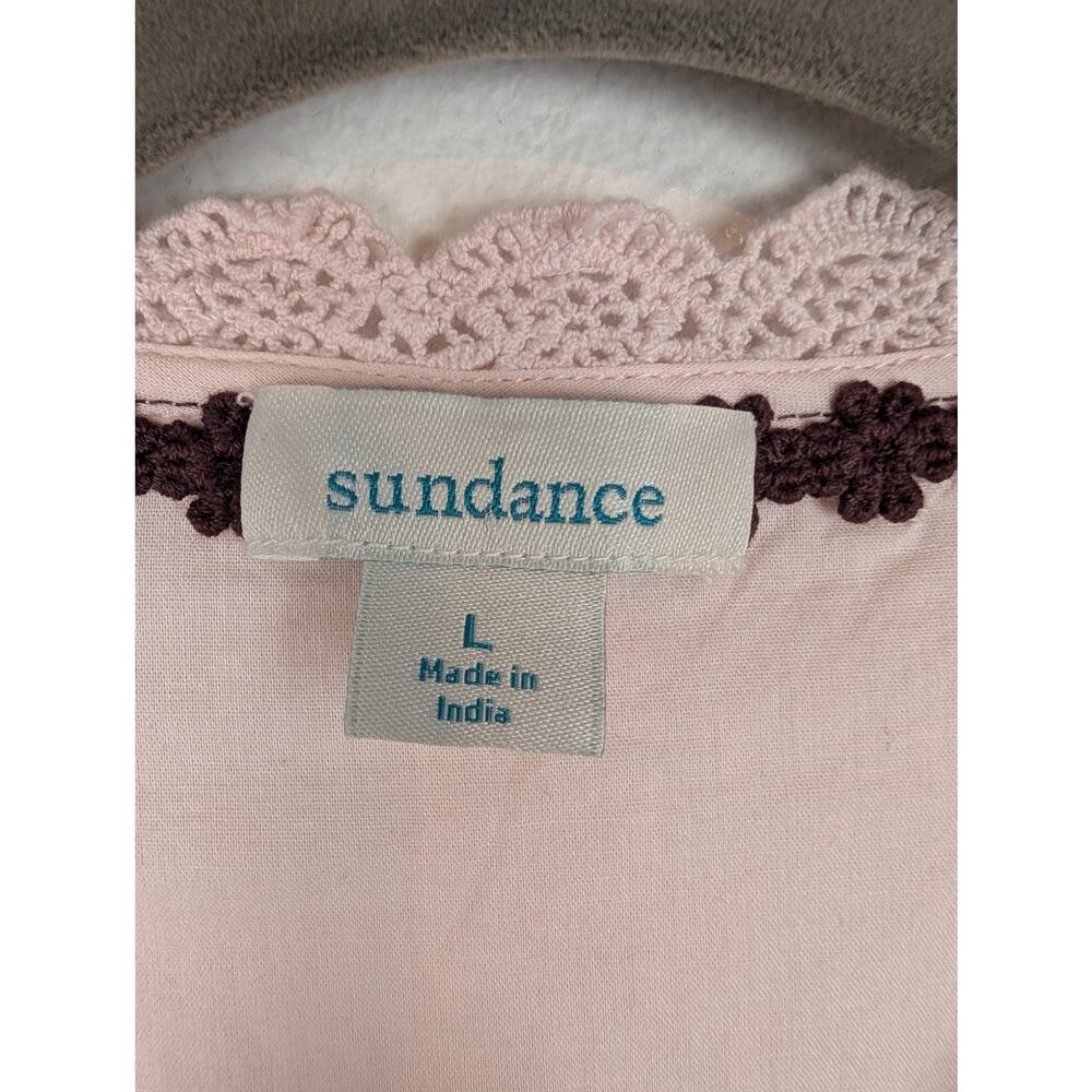 Sundance Valeria Top Blouse Eyelet Lace Bohemian Western Blush Pink Size L - Picture 10 of 12